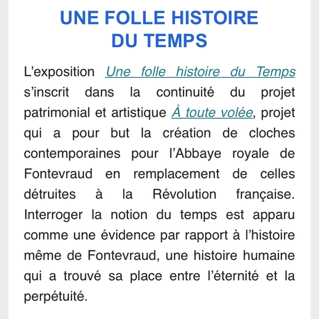 Abbaye de Fontevraud : à partir du 7 Octobre 2023.