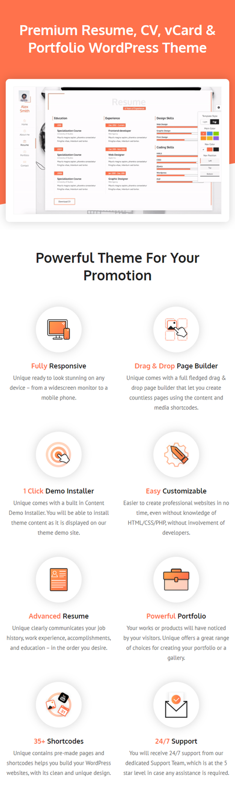 Thème WordPress de CV unique – 5