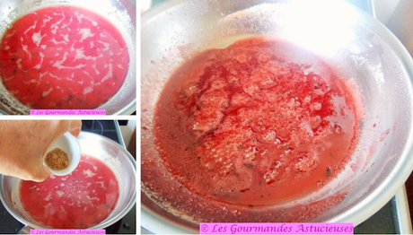 Rhubarbe pochée raisins-framboises (Vegan)