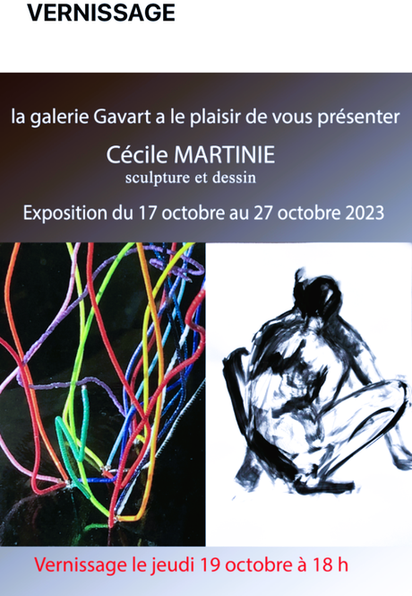 Galerie Gavart  – exposition « Cécile Martinie  » à partir du 7 Octobre 2023.