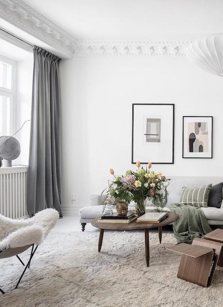 meubler agencement style scandinave nordique salon blanc couleur pastel
