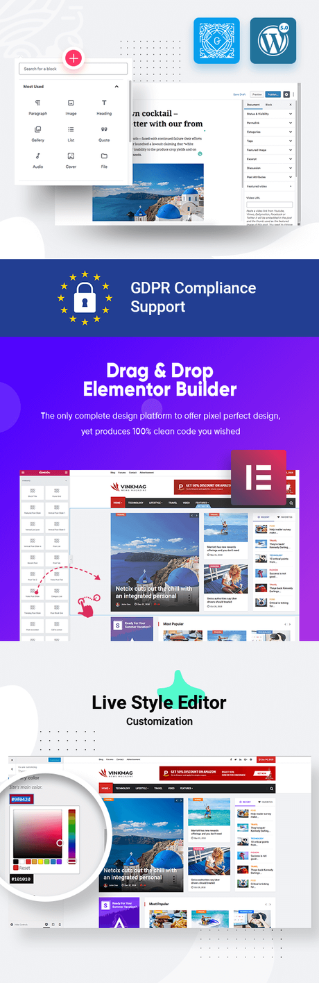Vinkmag – Thème WordPress pour le magazine de journaux AMP \\