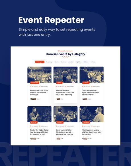 Thème WordPress de la conférence événementielle Evenex \\