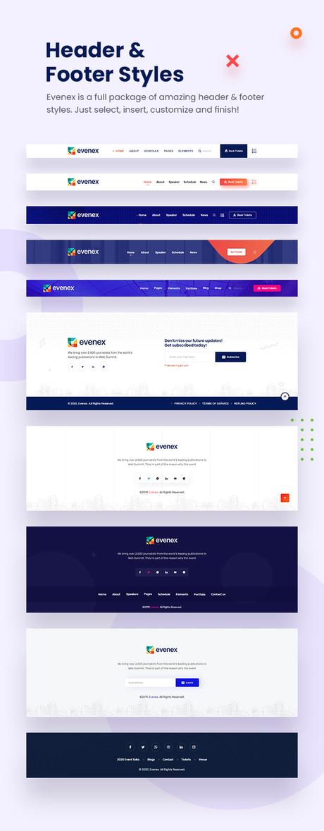 Thème WordPress de la conférence événementielle Evenex \\