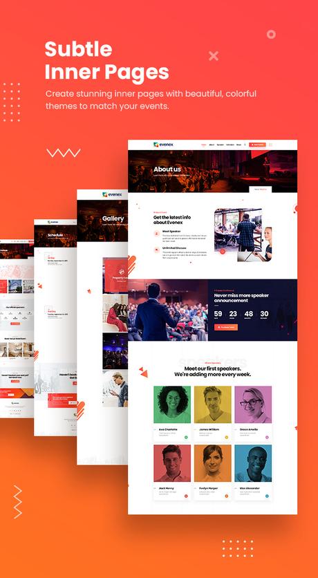 Thème WordPress de la conférence événementielle Evenex \\