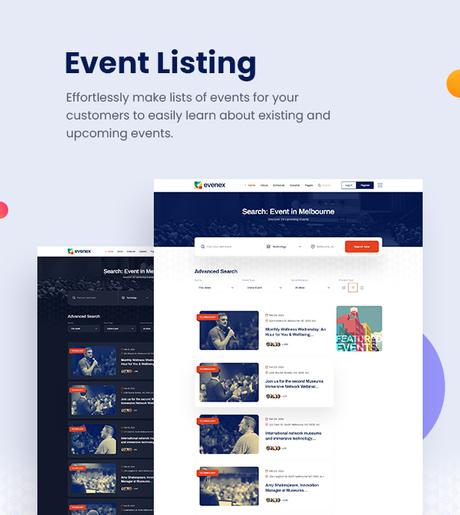 Thème WordPress de la conférence événementielle Evenex \\