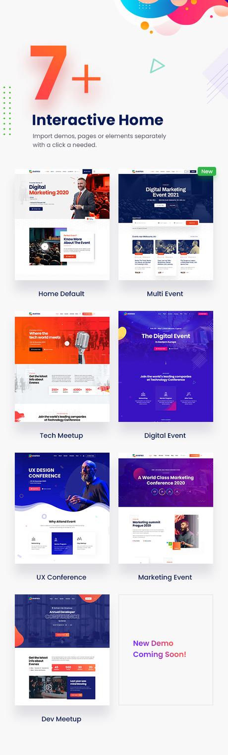 Thème WordPress de la conférence événementielle Evenex \\