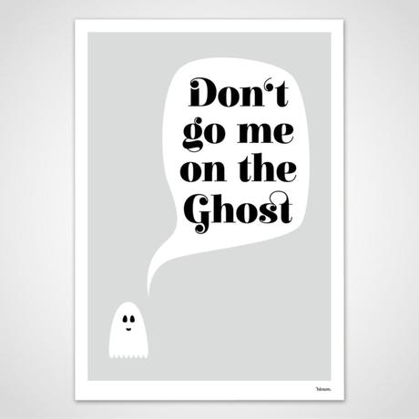 affiche minimaliste fantôme Halloween etsy humour