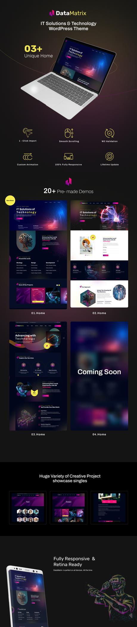 DataMatrix |  Thème WordPress pour solutions informatiques et technologies - 2