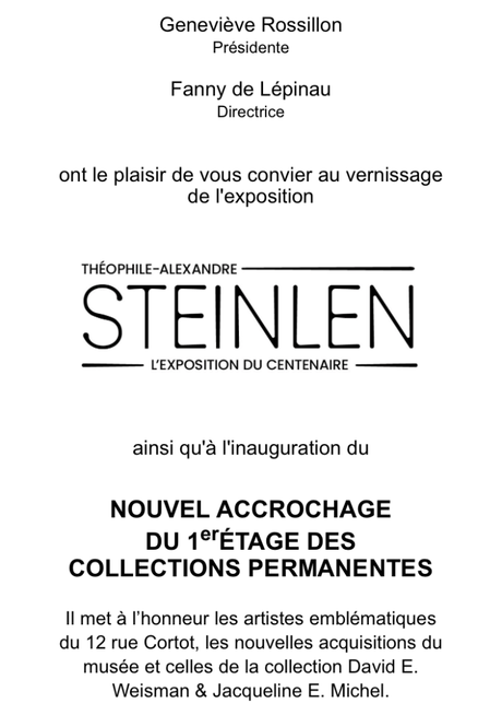 Musée de Montmartre  exposition « STEINLEN » à partir du 13 Octobre 2023.