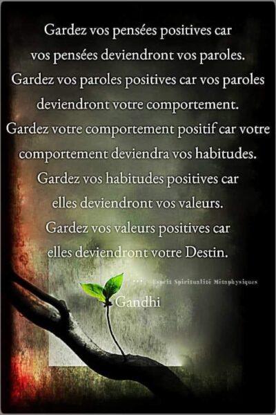Gardez vos pensées positives