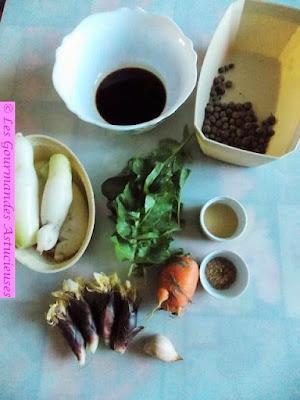 Légumes marinés et confits, accompagnés de fruits de l'igname de Chine (Vegan)