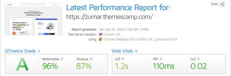 Zumar – Thème WordPress Elementor créatif et polyvalent vitesse