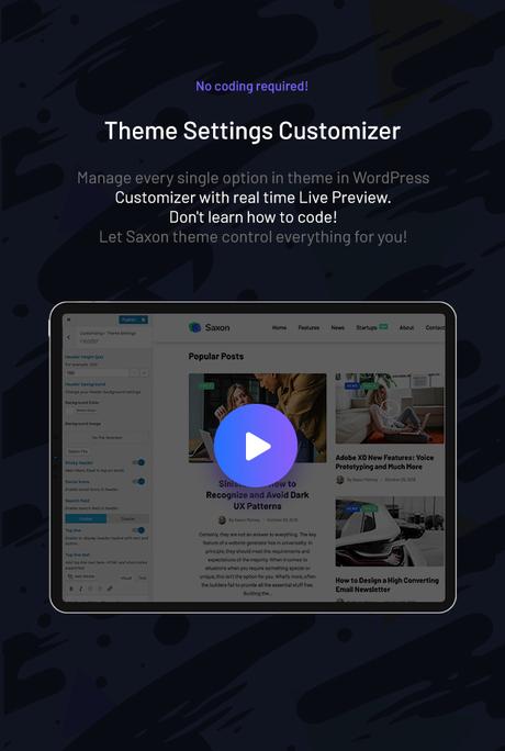 Saxon – Thème WordPress pour blogs et marketing de magazines à contenu viral Description