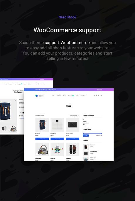 Saxon – Thème WordPress pour blogs et marketing de magazines à contenu viral Description