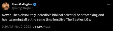 Liam Gallagher déclare que la dernière chanson des Beatles est “absolument incroyable”.