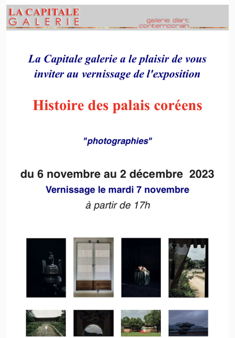 Galerie La Capitale : à partir du 7 Novembre 2023.