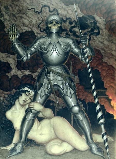 A poil et en armure Chevalier 1910 Kalmakoff Nicholas - Death and the maiden