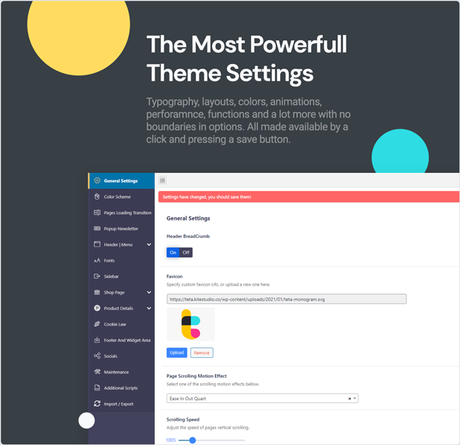 Teta – Thème WordPress WooCommerce teta - Thème WordPress WooCommerce - réglage du thème