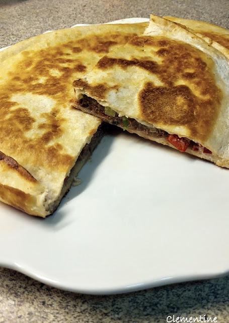 Quesadilla au steak haché et poivron