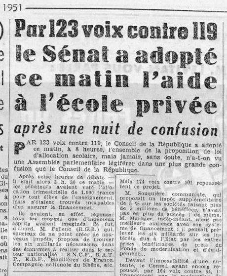 1951... - L'Ecole privée ( '' libre '')