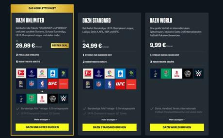 Augmentation des prix DAZN : le streaming sportif coûte désormais jusqu’à 40 euros par mois Augmentation des prix DAZN 2023 : la nouvelle structure d'abonnement