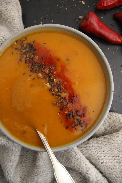 Soupe patate douce-butternut paprika et piment