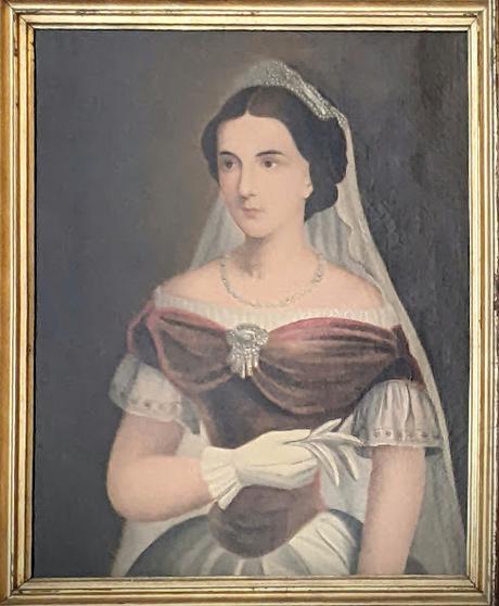 Reggia di Caserta — Le portrait de la reine Marie-Sophie des Deux-Siciles dans la chambre du roi François II