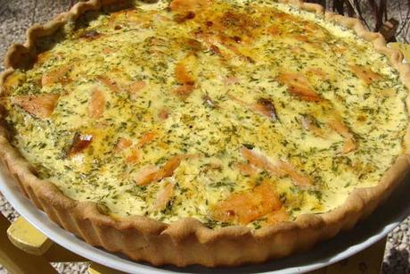 Tarte légère saumon feta ww