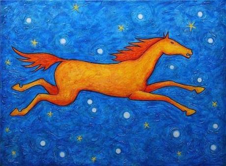 Norman Engel, Night sky star horse, 2015.