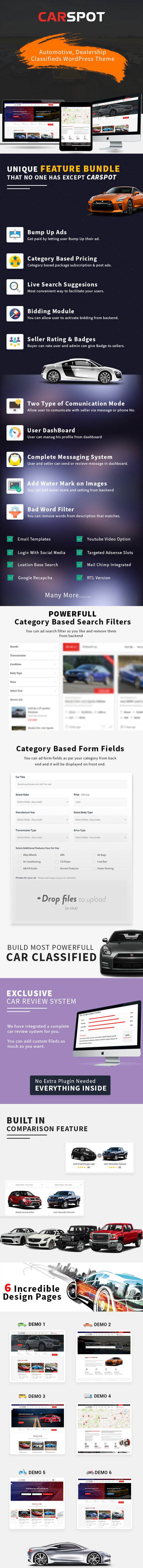 fonctionnalités puissantes du thème automobile