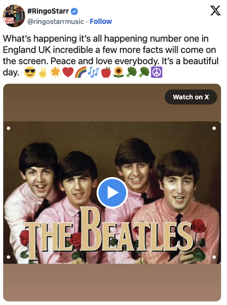 “Ringo Starr Célèbre le Retour des Beatles au Sommet avec ‘Now And Then’