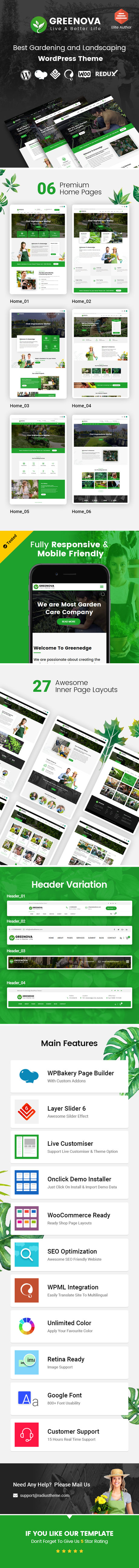 Greenova – Thème WordPress pour le jardinage et l’aménagement paysager Thème WordPress de jardinage