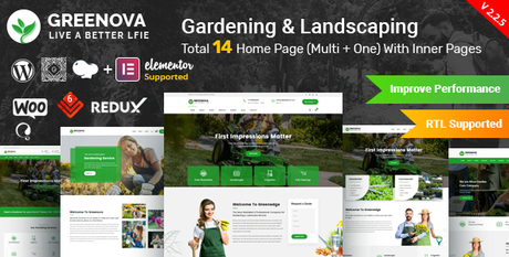 Greenova – Thème WordPress pour le jardinage et l’aménagement paysager