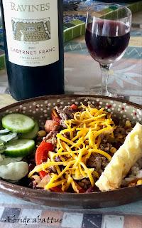 Mon chili con carne avec un Cabernet franc vendangé dans l'Etat de New-York