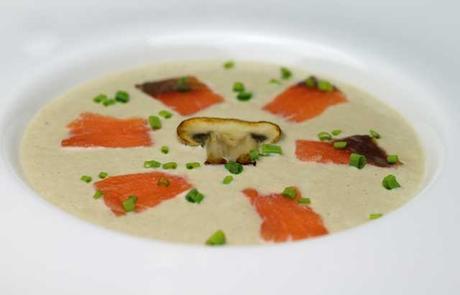 Velouté de Champignons Poireaux et Saumon ww