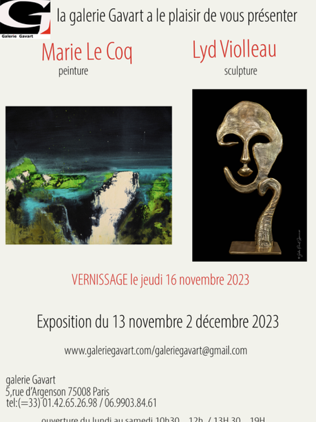 Galerie Gavart : Marie Le Coq et  Lyd Violleau – le 13 Novembre 2023.