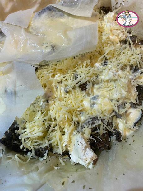 La tourte rapide pâte filo champignons et fromages