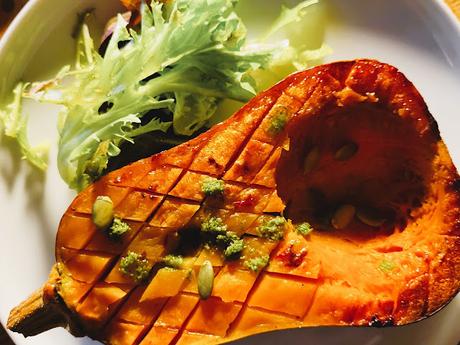 Petite courge butternut au pesto Petite courge butternut au pesto