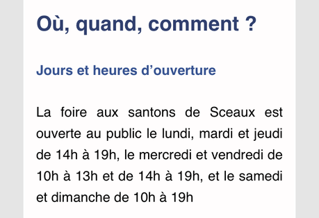 Sceaux   42e Foire aux santons et crèches de Provence.  1er au 10 décembre 2023.