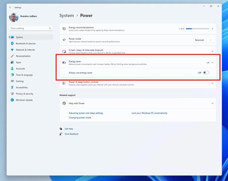 Microsoft teste un mode d’économie d’énergie Windows 11 pour les ordinateurs portables et de bureau