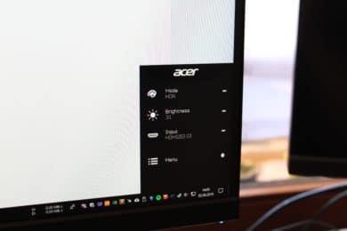 Acer Nitro XV2 : moniteur de jeu HDR-WQHD 144 Hz examiné menu