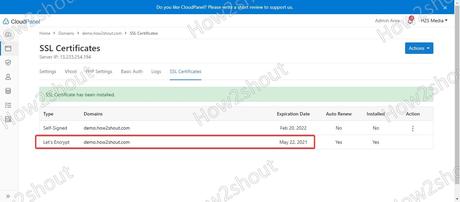 Permet de chiffrer sur le panneau de configuration Cloudpanel généré Permet de chiffrer sur le panneau de configuration Cloudpanel généré