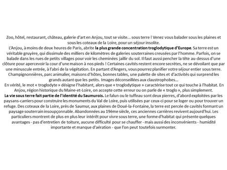 La France - Les Troglodytes d'Anjou