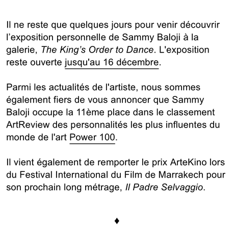 Galerie Imane Farès « Sammy Baloji » jusqu’au 16 Décembre 2023.