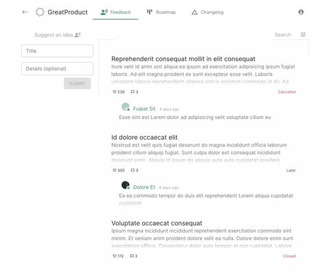 ClearFlask – solution opensource de collecte de feedback produit et partage de roadmap