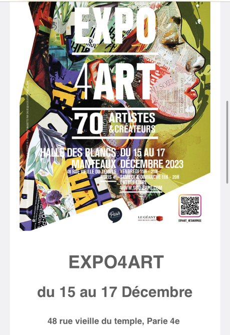 EXPO4Art aux Blancs Manteaux. 15/17 Décembre 2023.