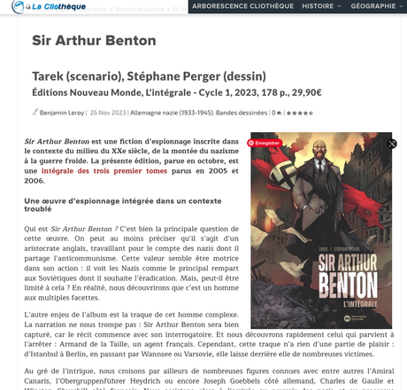 Une chronique dans La Cliothèque