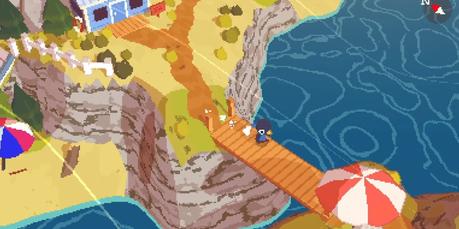 le joueur explorant un sentier de plage dans A Short Hike