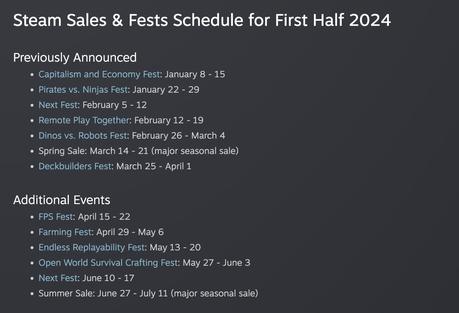 Valve révèle les prochaines ventes de jeux pour 2024, au moment même où Epic et GOG commencent leurs promotions de vacances